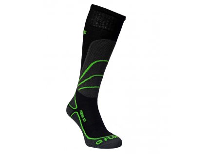 Merino ponožky FLORES Merino Ski - černá/sv. zelená