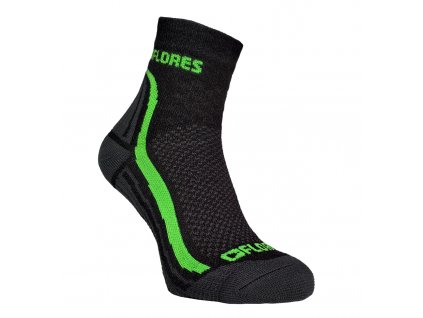 Funkční ponožky FLORES Active - černá/neon zelená