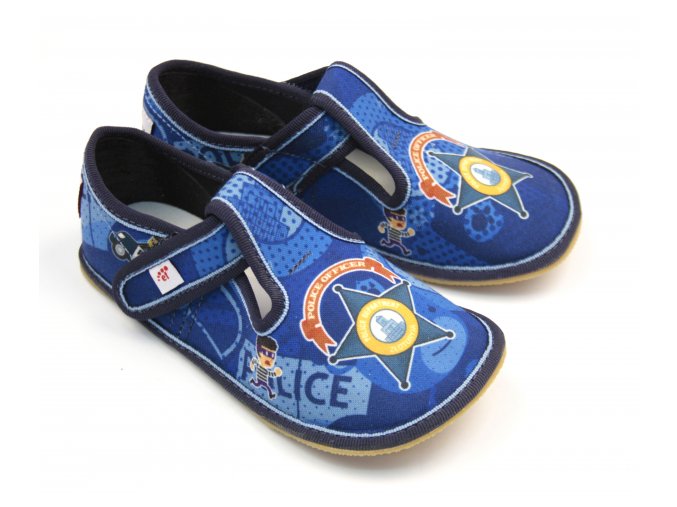 EF BAREFOOT dětské papučky - 395 POLICIE