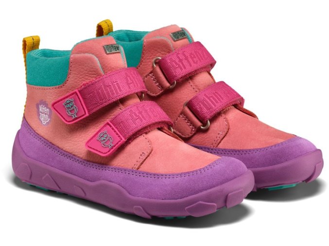 AFFENZAHN barefoot dětská celoroční obuv Low Boot Leather - Friendy Owl