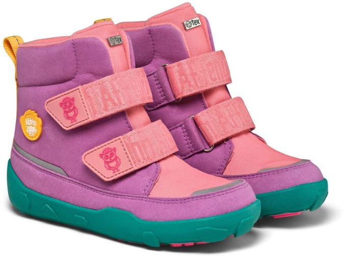AFFENZAHN barefoot dětská zimní obuv Mid Boot Vegan Comfy - Owl