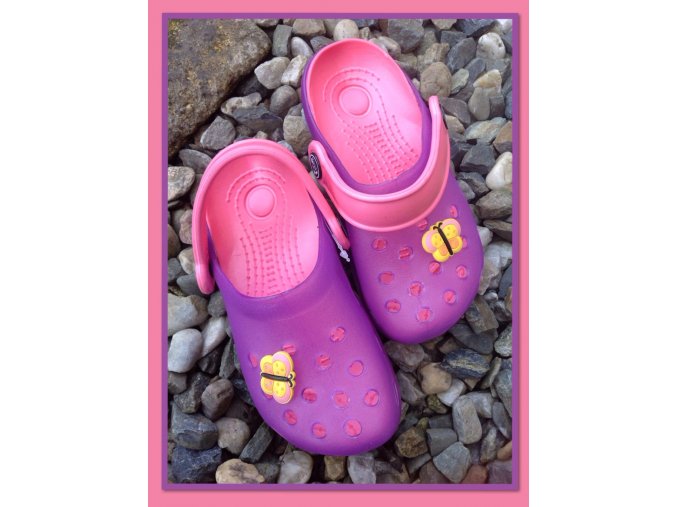 Pantofle alá crocs růžovo-fialové (Velikost 24)