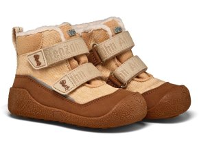 AFFENZAHN barefoot dětská zimní obuv Prewalker Midboot Vegan Snuggy - Beige