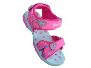 Dívčí sandálky SUPER GEAR růžové se srdíčkem (Velikost 30)