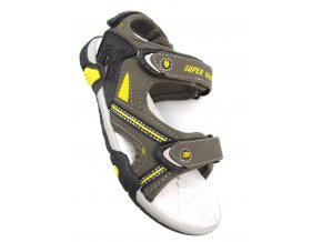 Sportovní chlapecké sandálky khaki-žlutá (Velikost 34)