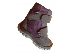 Zimní obuv JASTEX s membránou šedo-fialová (dva suché zipy) (Velikost 23)