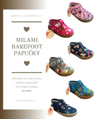 MILAMI BAREFOOT PAPUČKY ▫️novinka srbské značky ▫️vhodné na ven i do vnitřních prostor ▫️svrchní materiál je textilní...