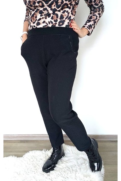 Dámské pružné zateplené legínové kalhoty 8XL