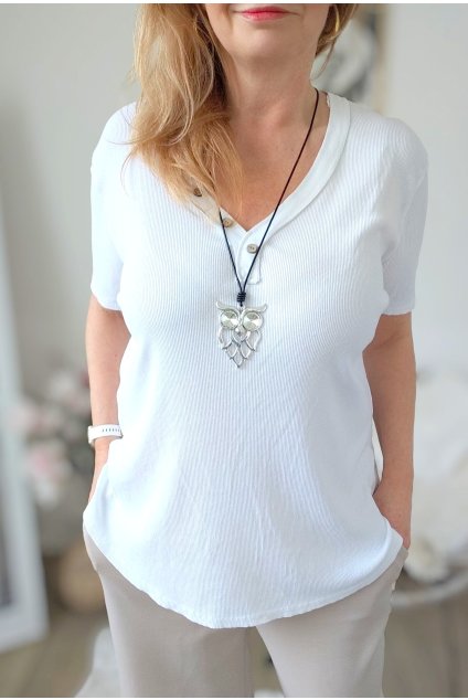 Dámské bavlněné žebrové triko GRETA BIG SIZE