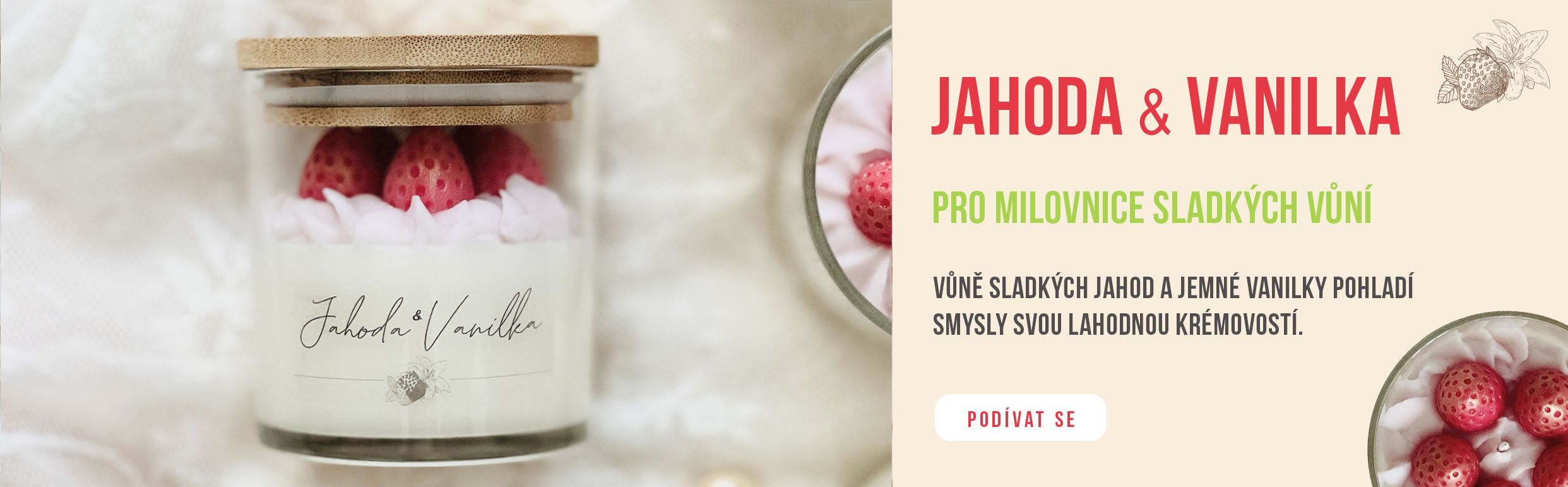 Svíčka Jahoda a Vanilka