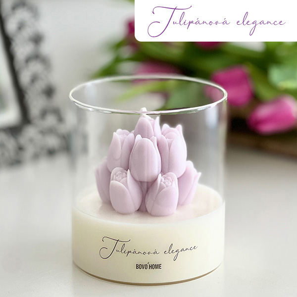 Svíčka s tulipány