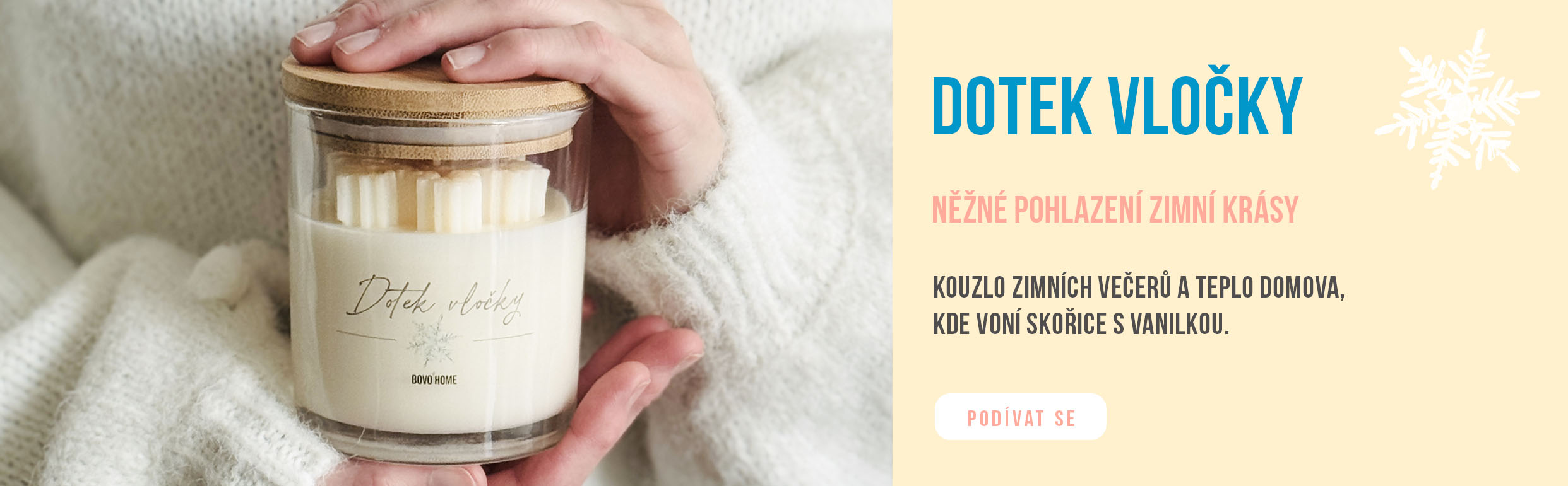 Vánoční svíčka sněhová vločka