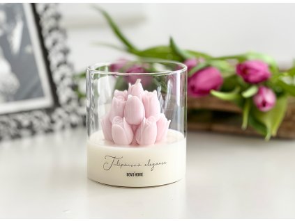 Sójová svíčka růžový tulipán