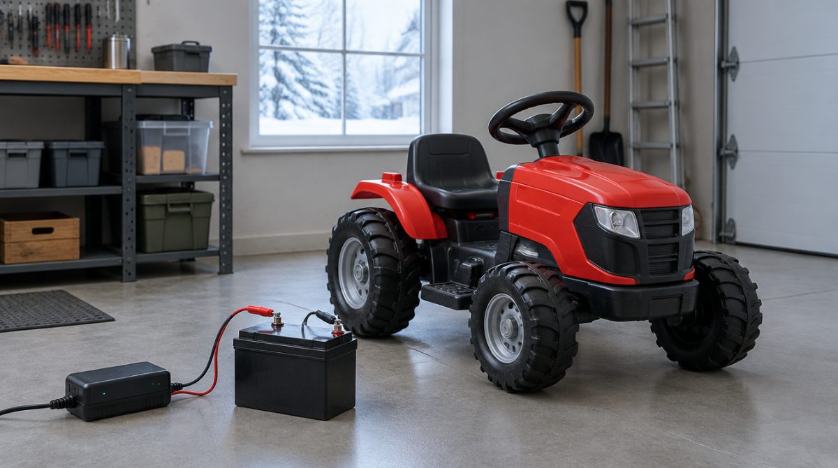 Baterie v dětském elektrickém traktoru: nabíjení, výdrž a péče přes zimu