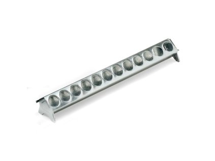 Žlabové krmítko kovové pro drůbež - 50 cm - kruhové díry