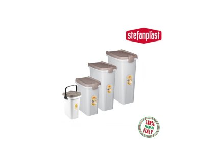 Kontejner na krmivo Fusto, bílá/popelavě hnědá, 15 l