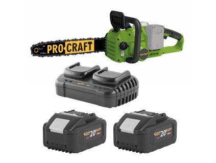 8457 sada aku retezova pila pka422 s bateriemi 2x20v 8ah a nabijeckou 202 spca422 208 202