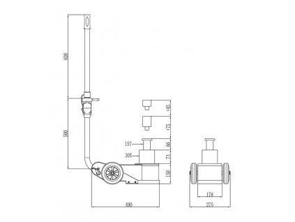 Dvoupístový pneumaticko - hydraulický zvedák SP30-2