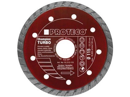 kotouč dia 115 mm celistvý segment TURBO CHAMPION kámen,bet.,ker.