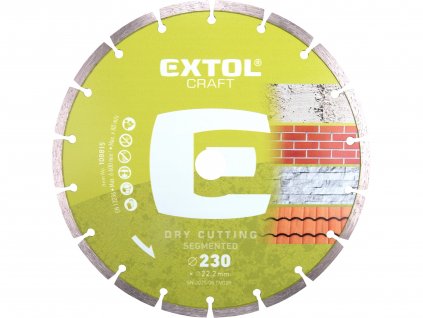 EXTOL CRAFT kotouč diamantový řezný segmentový - suché řezání, O 230x22,2x2,8mm