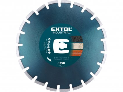 EXTOL INDUSTRIAL kotouč diamantový řezný segmentový na ASFALT, suché řezání, O 350x25,4x3,2mm