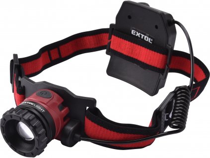 EXTOL LIGHT čelovka 450lm CREE XPL, USB nabíjení, 10W CREE XPL, funkce ZOOM