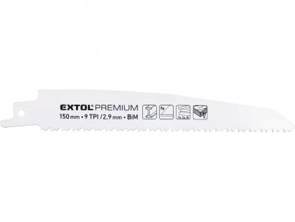 EXTOL PREMIUM plátky do pily ocasky 3ks, 150x22x1,6mm, Bi-metal