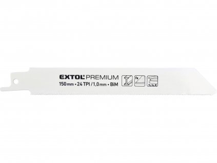 EXTOL PREMIUM plátky do pily ocasky 3ks, 150x19x0,9mm, Bi-metal | max 3mm