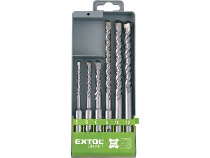 EXTOL CRAFT vrtáky SDS PLUS příklepové do betonu, sada 6ks, O 5-12mm, SK