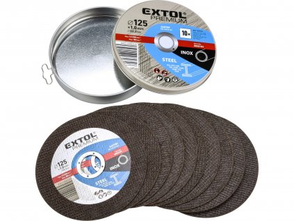 EXTOL PREMIUM kotouč řezný na ocel/nerez, 10ks, O 125x1,0x22,2mm