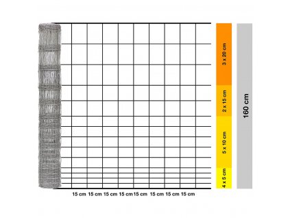 Lesní pletivo pozinkované 160 15 15 MEDIUM