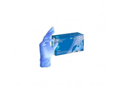 Rukavice nitrilové GLOVELY, AQL 0.65, modré, délka 24 cm, M