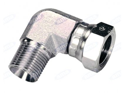 Závitová redukce 90° samec/samice otočná matice 1/4"