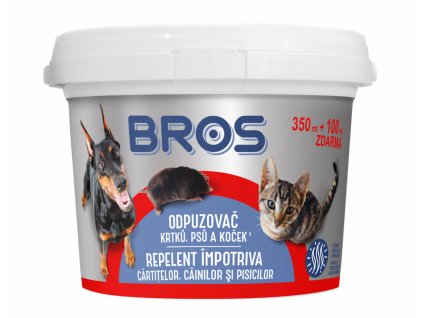 BROS Odpuzovač psů, koček a krtků 350ml+100ml ZDARMA