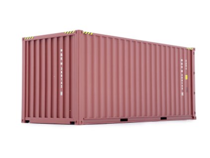 Model námořního kontejneru 20ft Kontainer Hnědý MarGe 132 zadní pohled