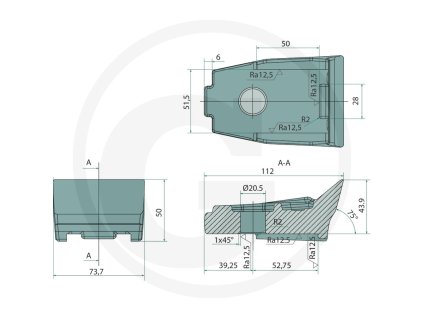 Karbidové kladivo pro frézy Gyro Trac 500HF, 700HF, 500HDM, 400HL 2