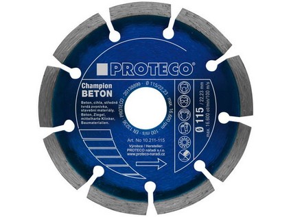 PROTECO kotouč dia 115 mm segment BETON CHAMPION beton, cihla, stav.mat.