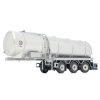 Model návěsu cisterny D Tec tank trailer stříbrný MarGe 132 přední pohled