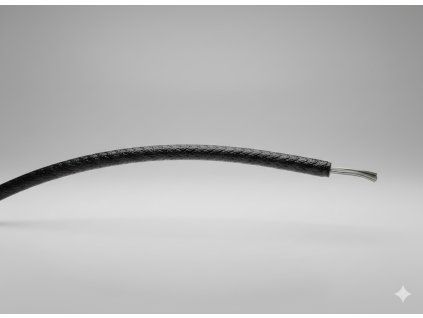 Bavlnou opletený kabel 1,5mm² - černý