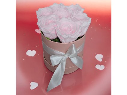 PINK BOX so živými ružami