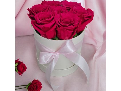 FUCHSIA box so živými ružami