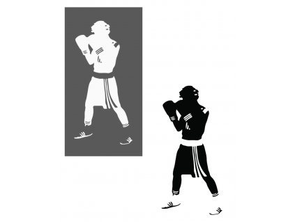 Samolepka na auto Boxer- postava (Barva Stříbrná)