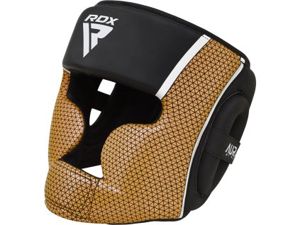 rdx t17 aura pro headgear full face protection guard gray golden 3 2