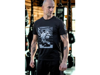 Bavlněné triko Muay Thai (Barva Černá, Velikost XXL)