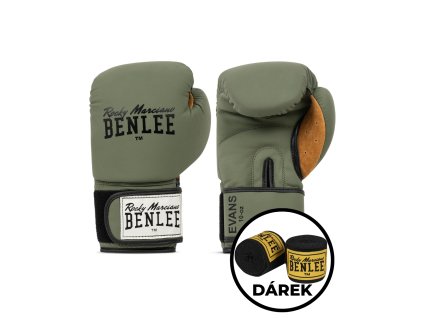 Benlee EVANS – kožené boxerské rukavice khaki (Velikost 18 oz)