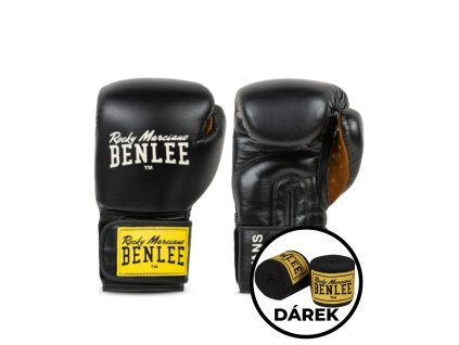 Benlee EVANS – kožené boxerské rukavice černé (Velikost 18 oz)