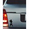 Samolepka na auto Boxer- postava (Barva Stříbrná)