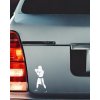 Samolepka na auto Boxer- postava (Barva Stříbrná)
