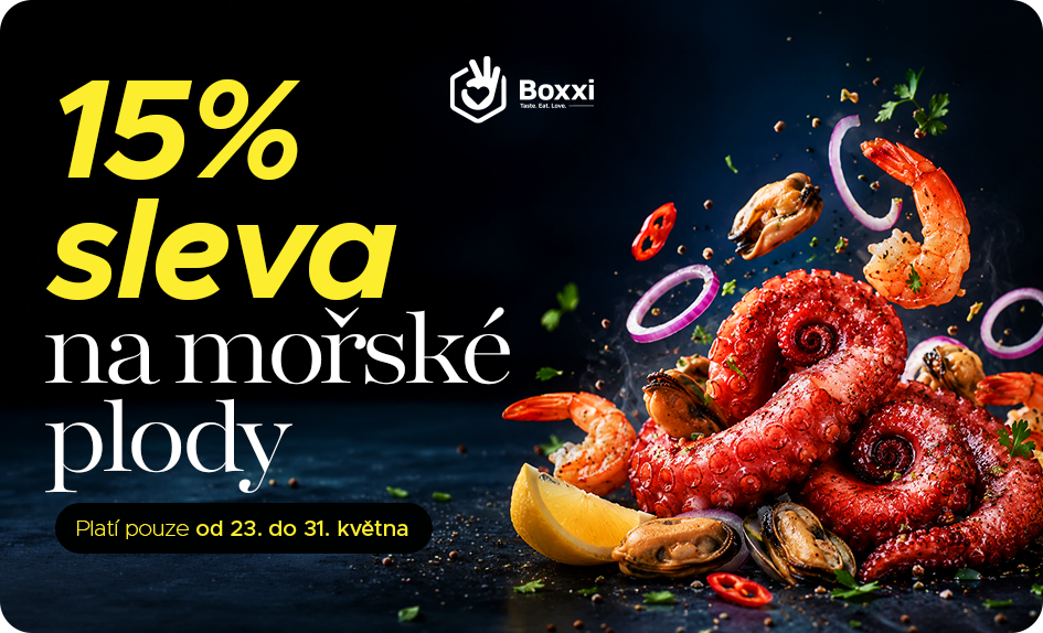 15% sleva na mořské plody