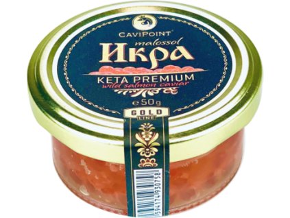 Jikry divokého lososa Keta, 50g sklo obal